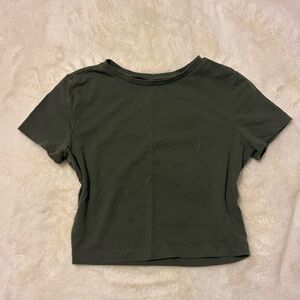 Women’s Wild Fable Olive Green Crop Tee